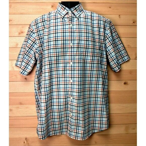 L.L. Bean Men's Plaid Traditional-Fit Short Sleeve Shirt Large - Picture 1 of 5